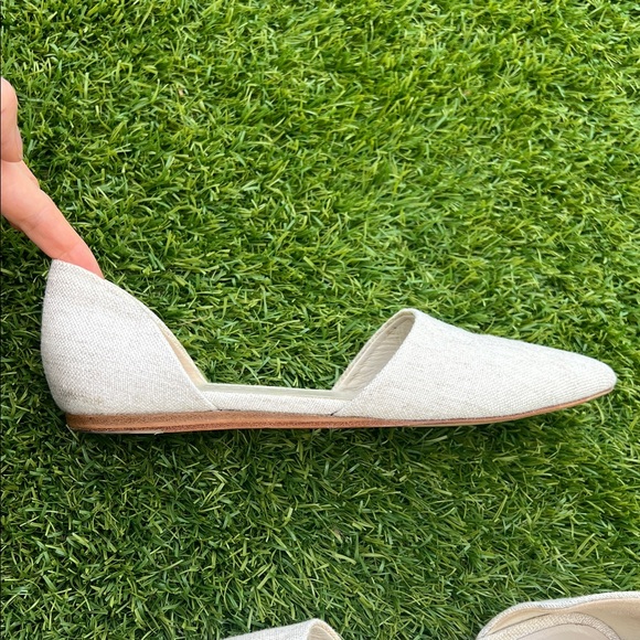 Jenni Kayne D’Orsay Cream Linen Women's Flats - Picture 6 of 9